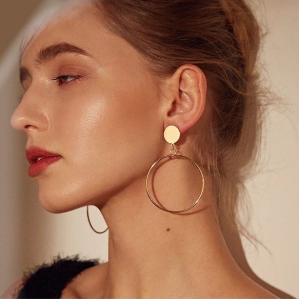 4 for $25 Geometric Gold Hoop Earrings